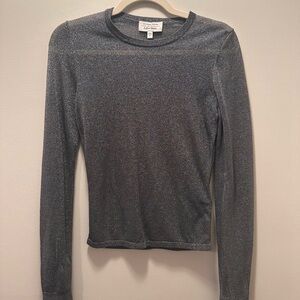 & Other Stories Sparkling Silver Long Sleeve Top
